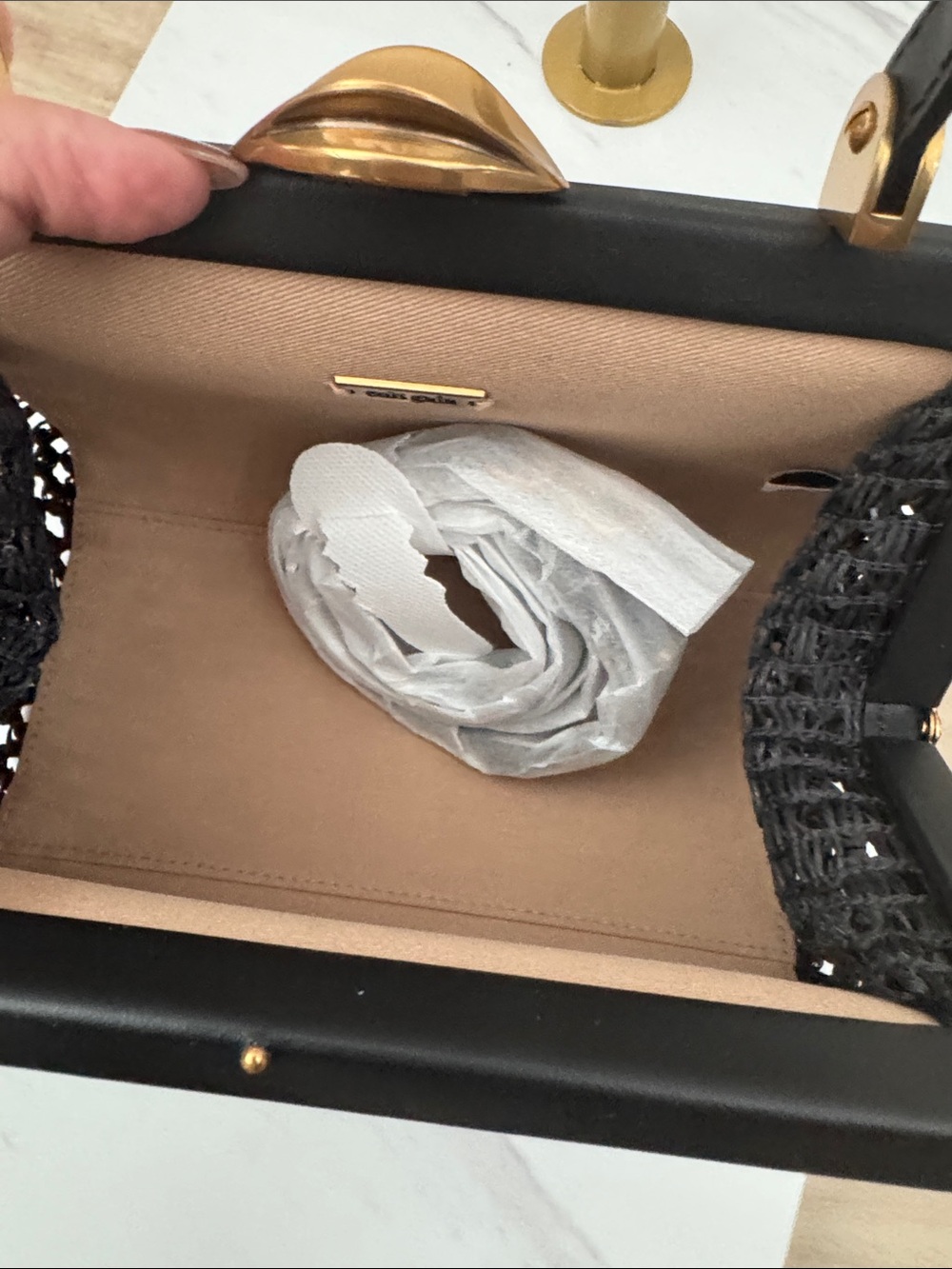 cult gaia Black Woven Frame Crossbody Bag - Picture 4 of 6